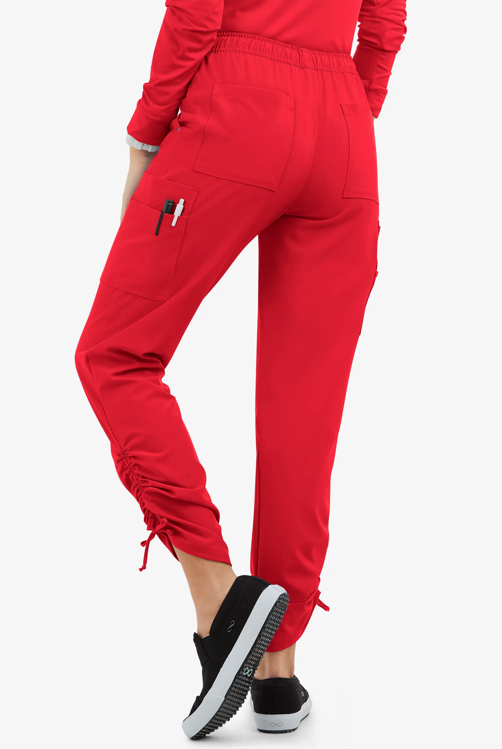 Pantalón médico Easy STRETCH Halle estilo jogger con pierna fruncida y 9 bolsillos para mujer