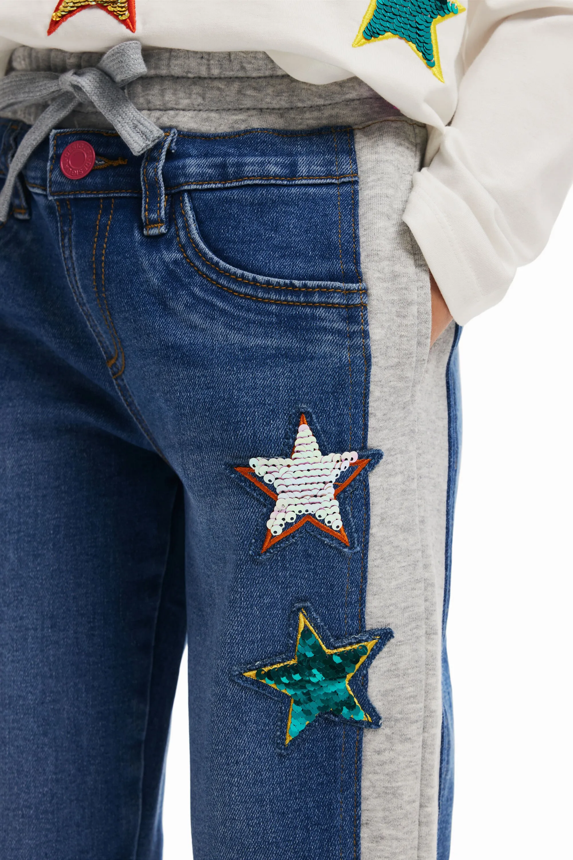 Pantalons jogger de canalé amb estrelles