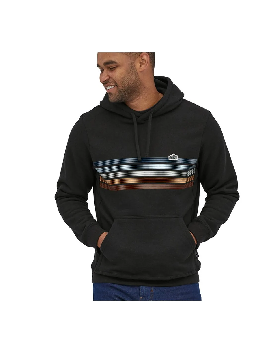 PATAGONIA LINE LOGO RIDGE STRIPE HOODY INK BLACK