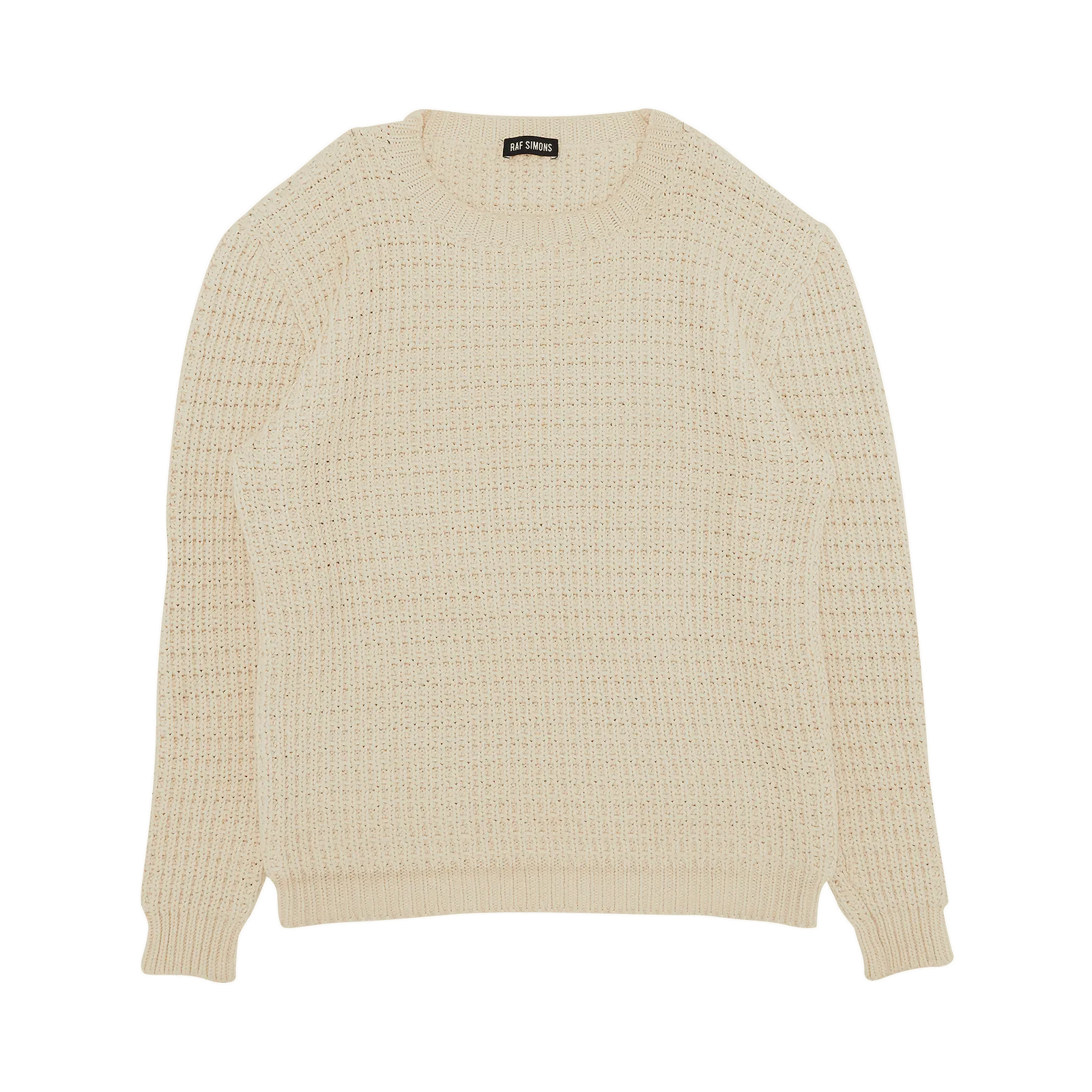 RAF SIMONS Vintage Knit Woven Crewneck Sweater