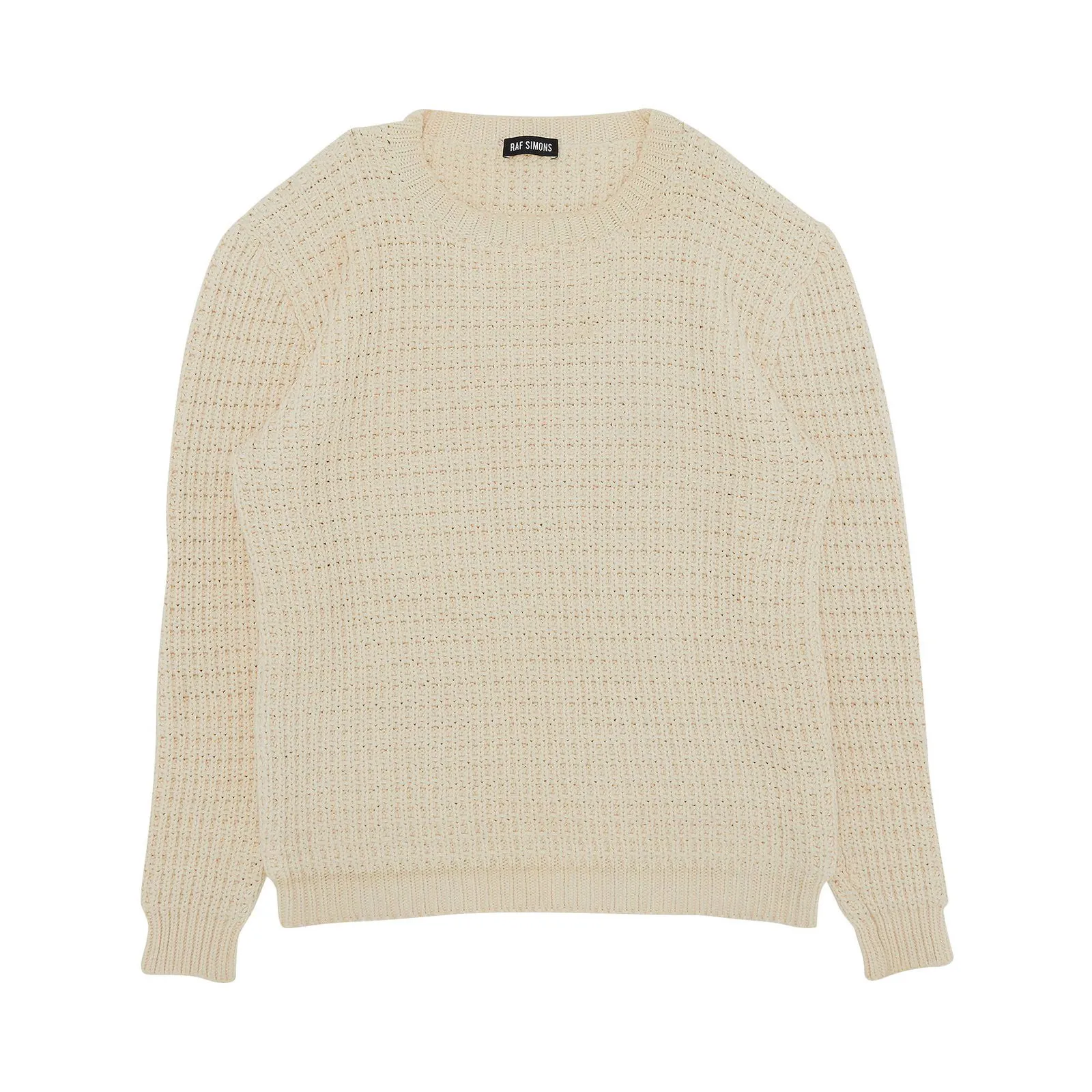 RAF SIMONS Vintage Knit Woven Crewneck Sweater