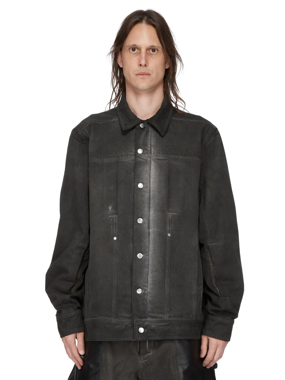 Rick Owens Denim Jacket Lido Worker Dark Dust