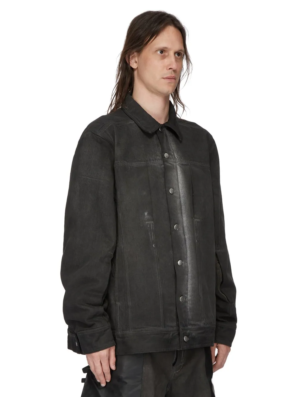 Rick Owens Denim Jacket Lido Worker Dark Dust