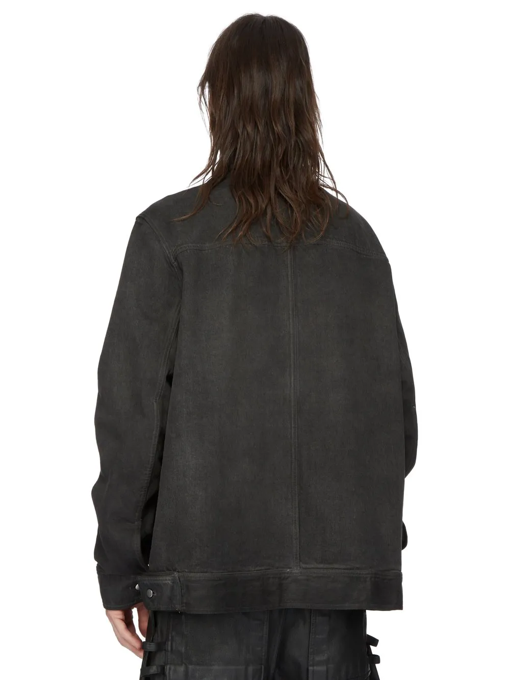 Rick Owens Denim Jacket Lido Worker Dark Dust