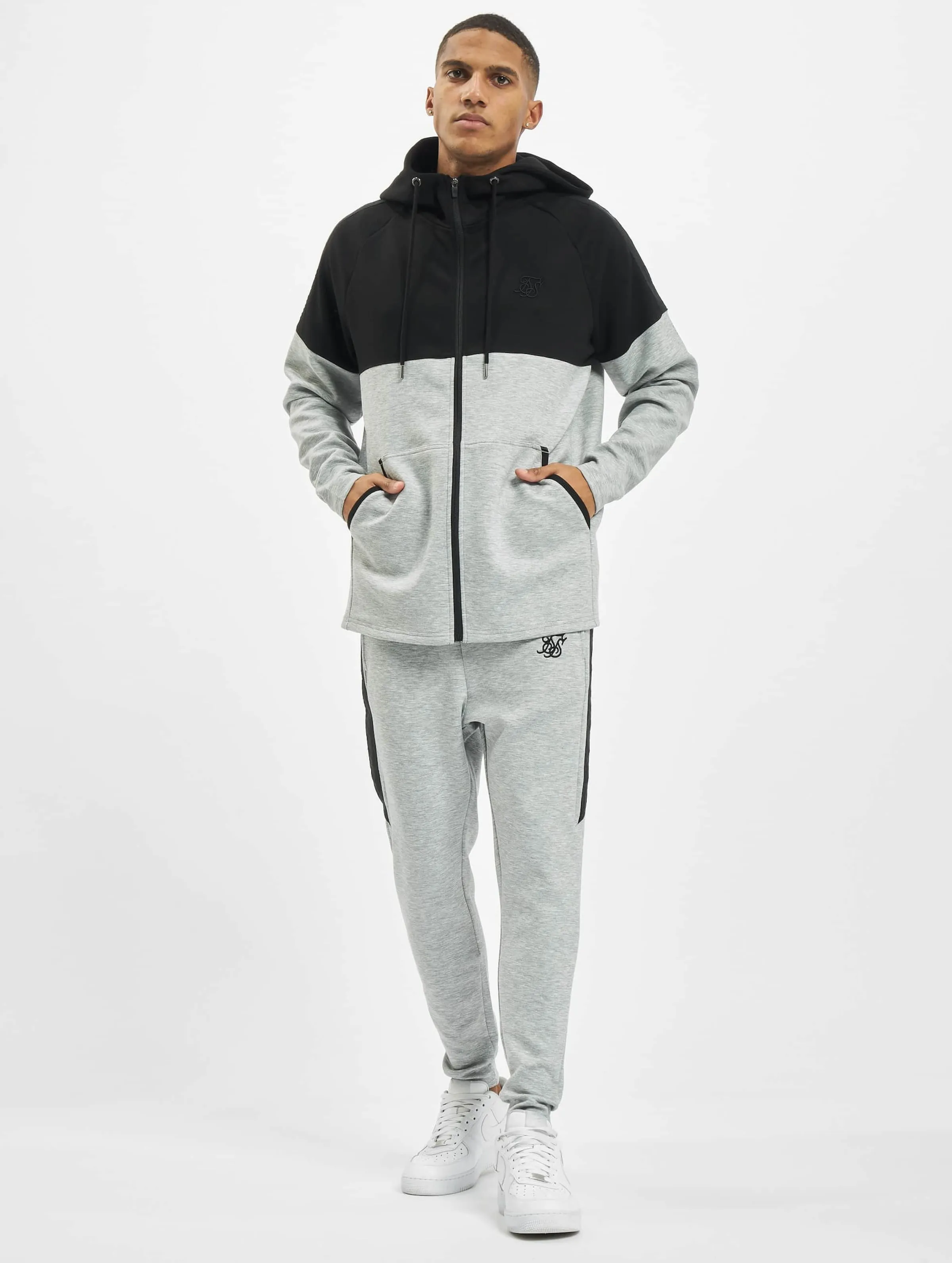 Sik Silk Motion Tape Zip Through Hoody Sweat Suit