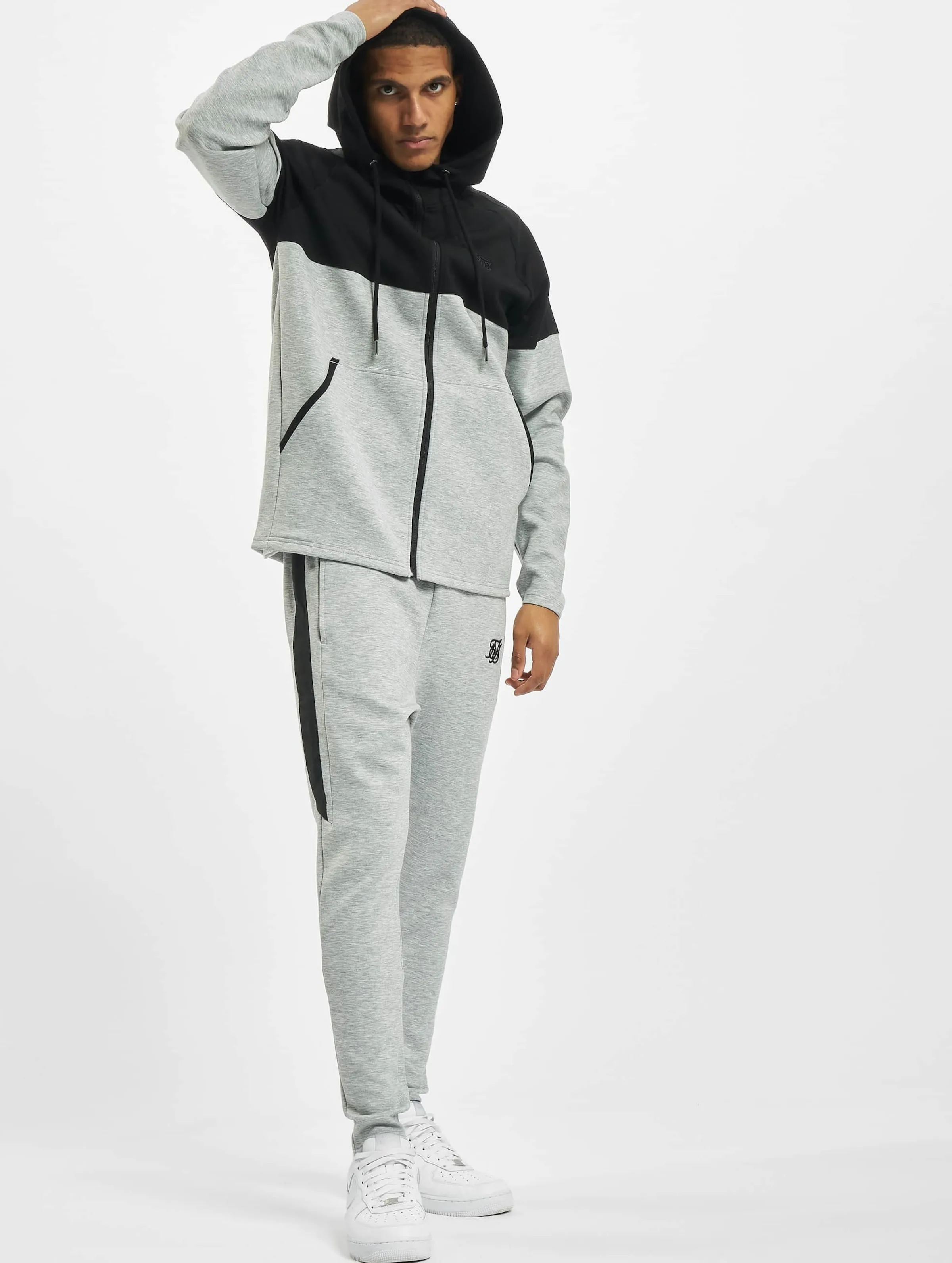 Sik Silk Motion Tape Zip Through Hoody Sweat Suit