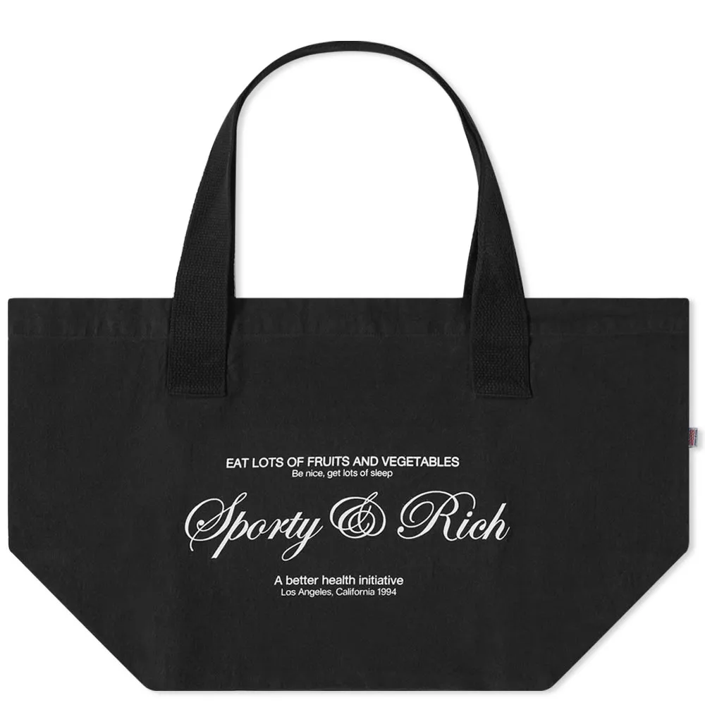 Sporty & Rich Script Logo Tote Bag