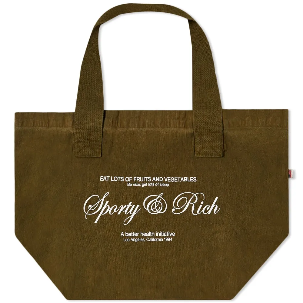 Sporty & Rich Script Logo Tote