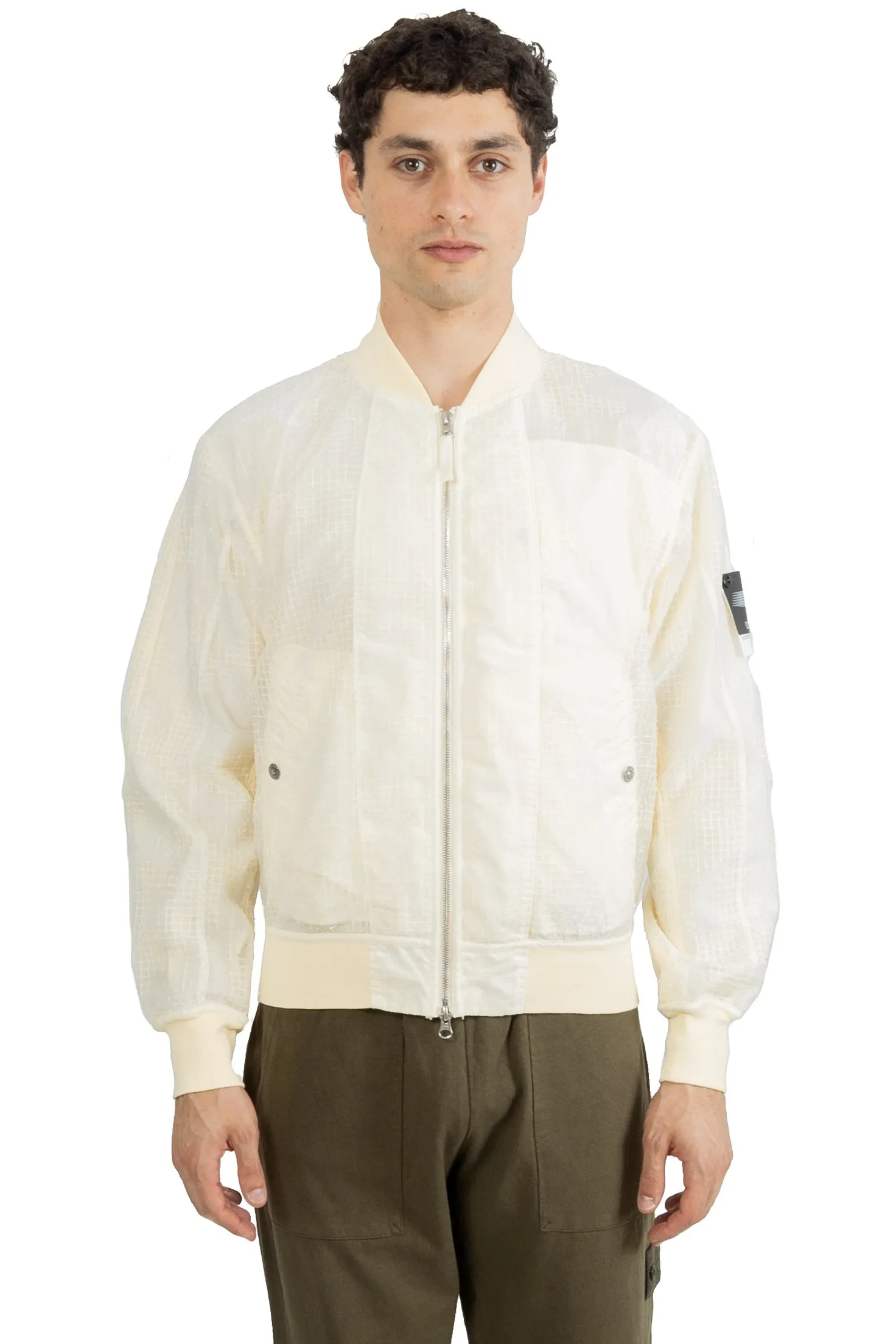 Stone Island Shadow Project Zip-up Bomber Jacket In Neutral