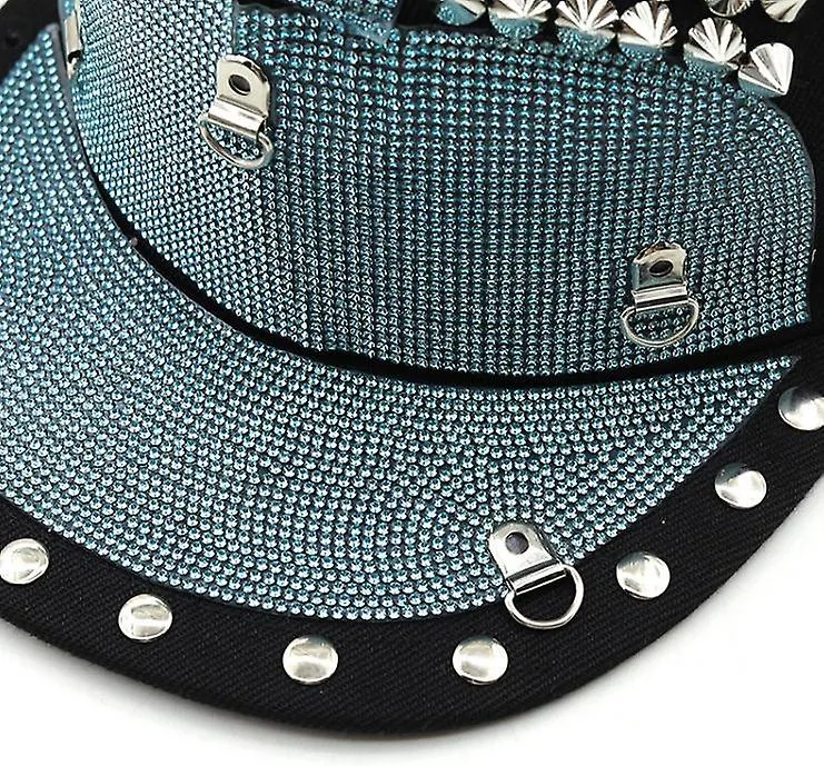 Studded Baseball Flat Bill Cap Hat