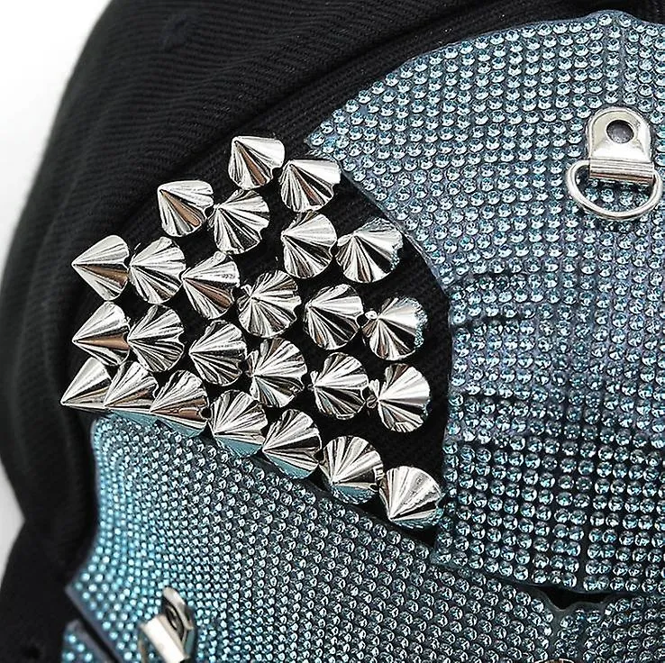 Studded Baseball Flat Bill Cap Hat