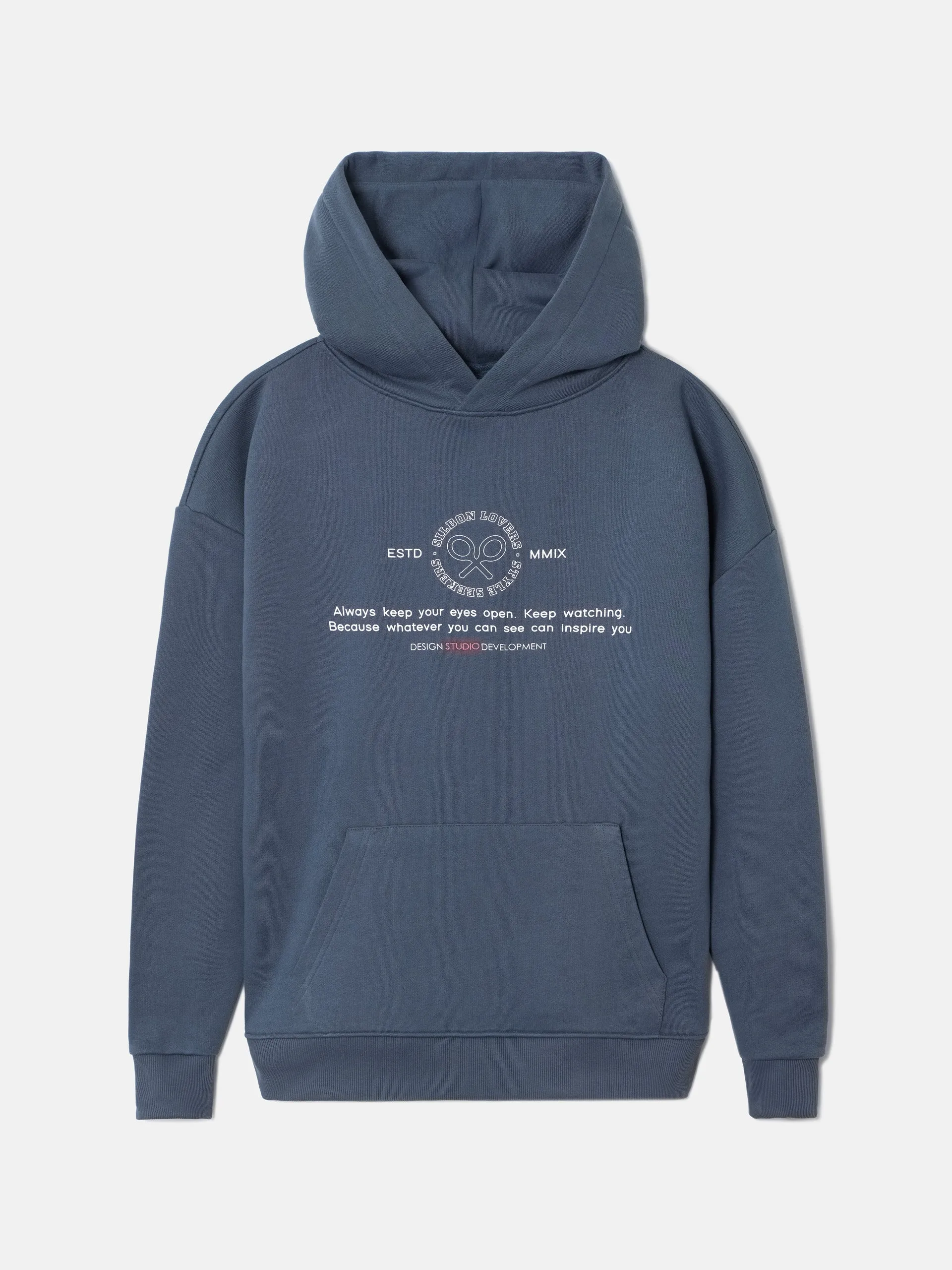 Sudadera capucha relaxed fit claim azul marino