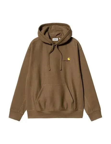 Sudadera carhartt wip hooded american script marron hombre