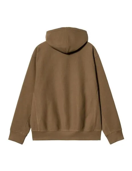 Sudadera carhartt wip hooded american script marron hombre