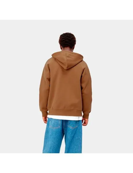 Sudadera carhartt wip hooded chase hamilton brown