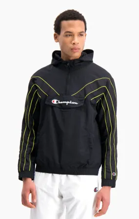 Sudadera CHAMPION Hombre con capucha HALF ZIP-UP NEON STRIPE HOODED TRACK JACKET Ref. 214691  negra