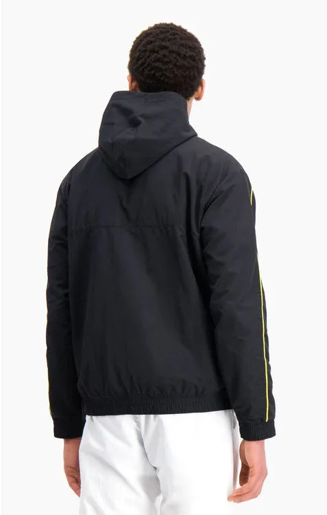 Sudadera CHAMPION Hombre con capucha HALF ZIP-UP NEON STRIPE HOODED TRACK JACKET Ref. 214691  negra