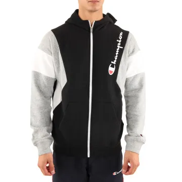 Sudadera CHAMPION Hombre con capucha y cremallera SWEAT Ref. 213639-KK001 Negra gris blanca