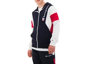 Sudadera CHAMPION Hombre con capucha y cremallera SWET 213639-BS505 Azul blanca y roja