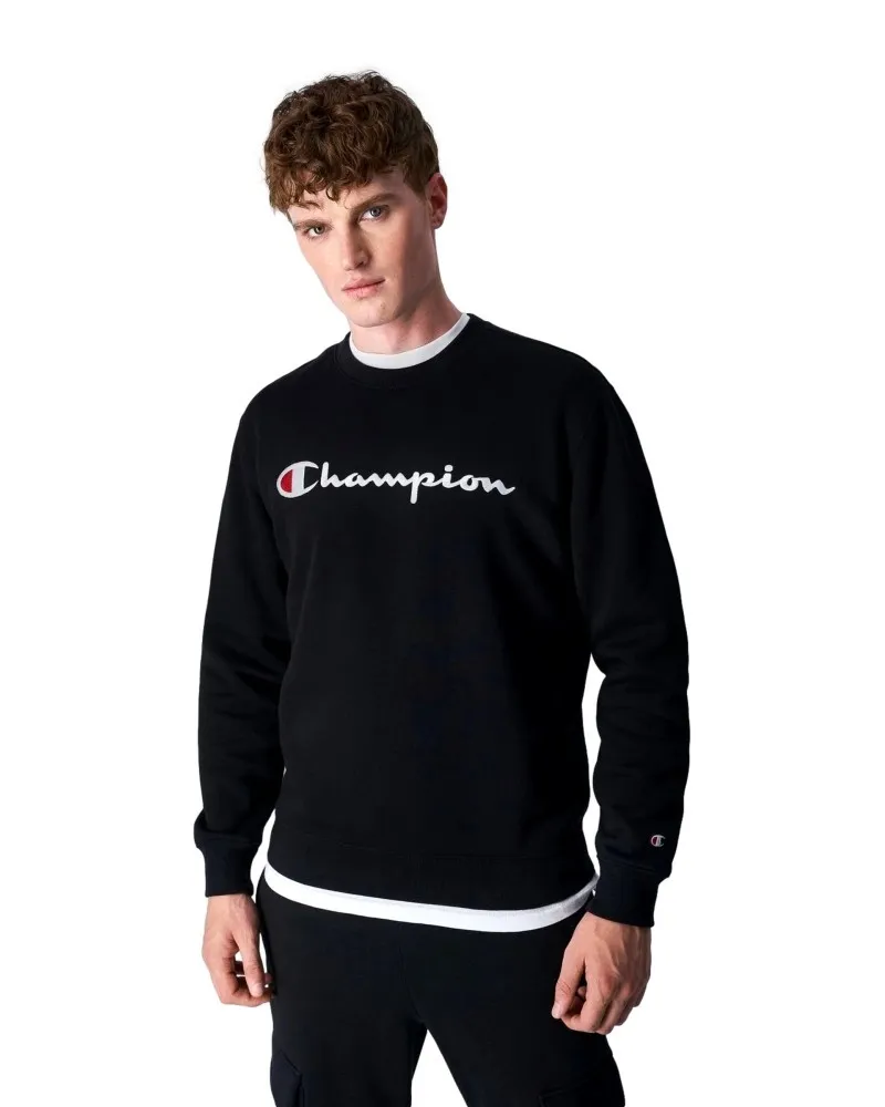 Sudadera champion negra embroidered script logo crewneck