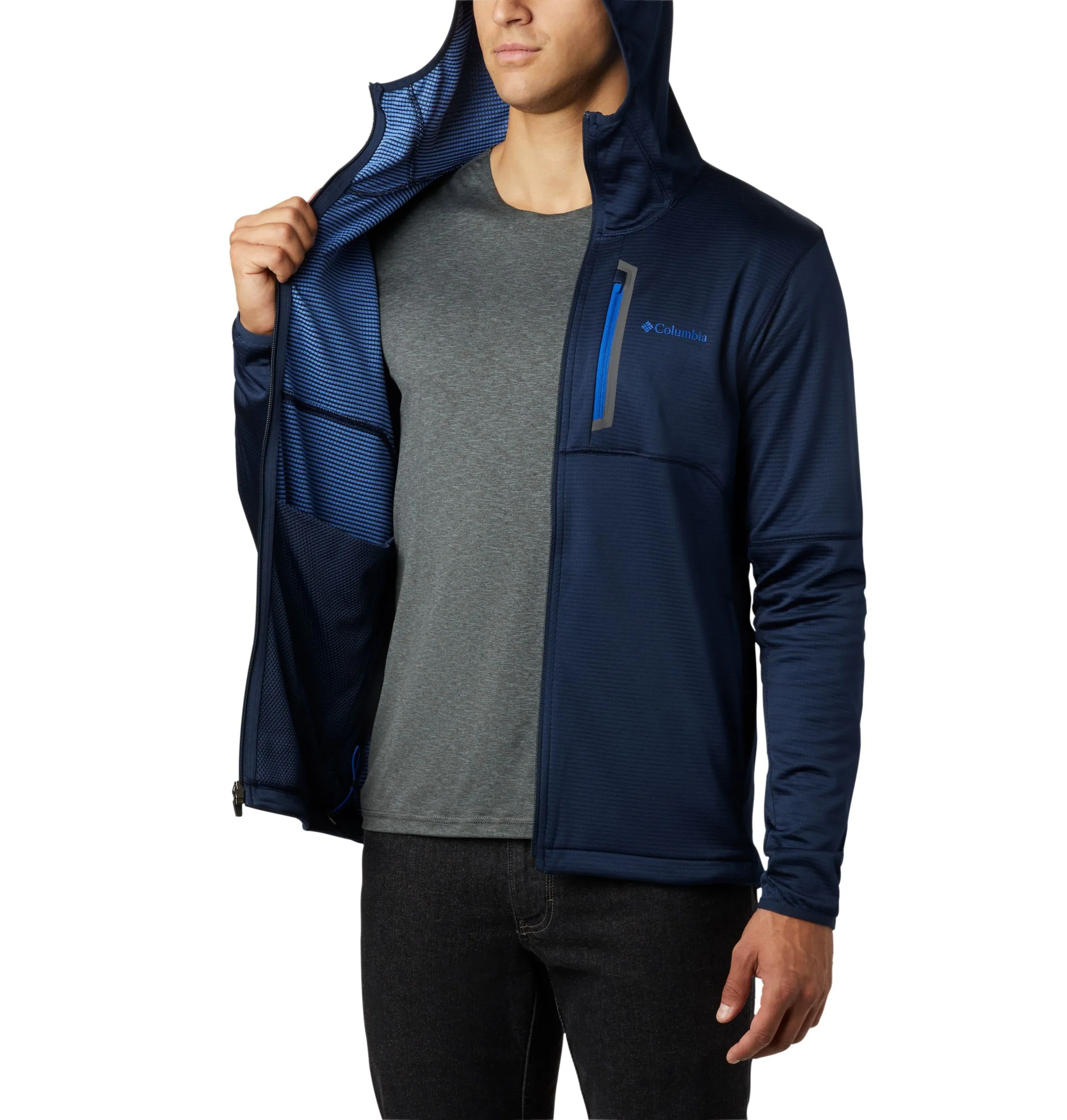 Sudadera COLUMBIA con capucha y cremallera hombre Tech Trail™  Ref. 1883331464 azul