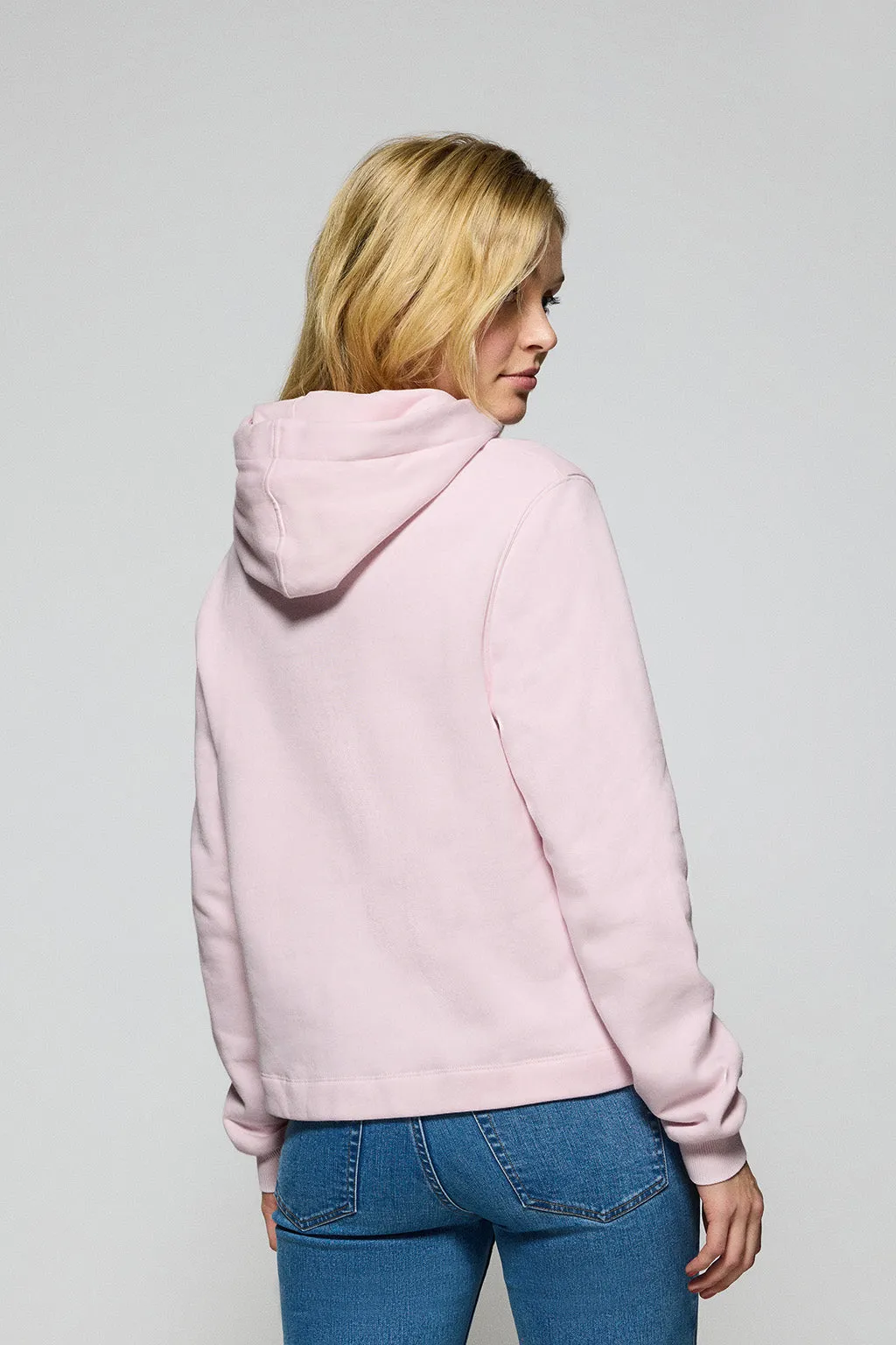 Sudadera con capucha rosa claro con logo bordado Rigby Go