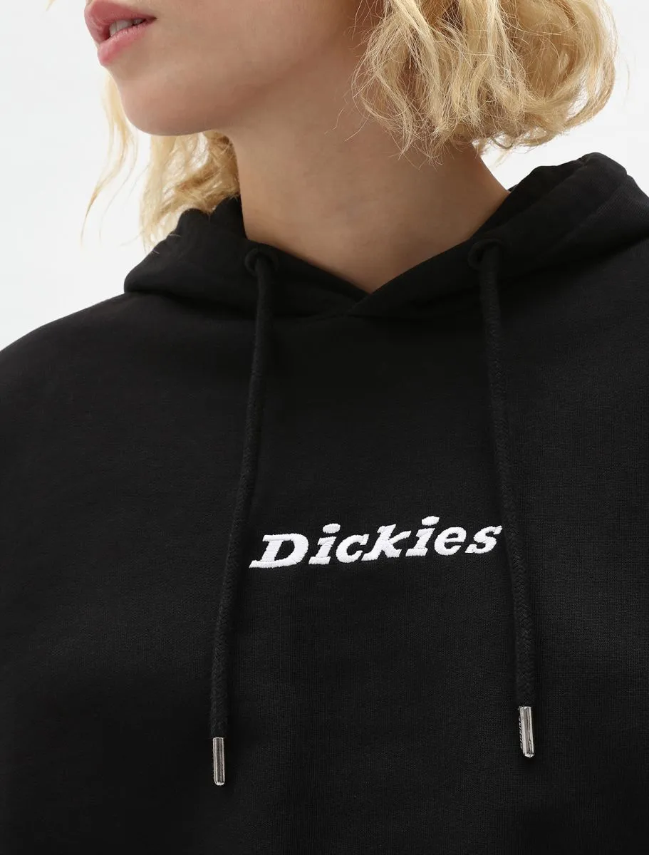 Sudadera DICKIES con capucha para mujer clásica Loretto boxy Black Ref. DK0A4XBOBLK negro logo pecho