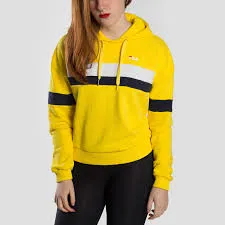 Sudadera FILA chica con capucha ELLA HOODIE Ref. 687079 Amarilla, blanco y marino