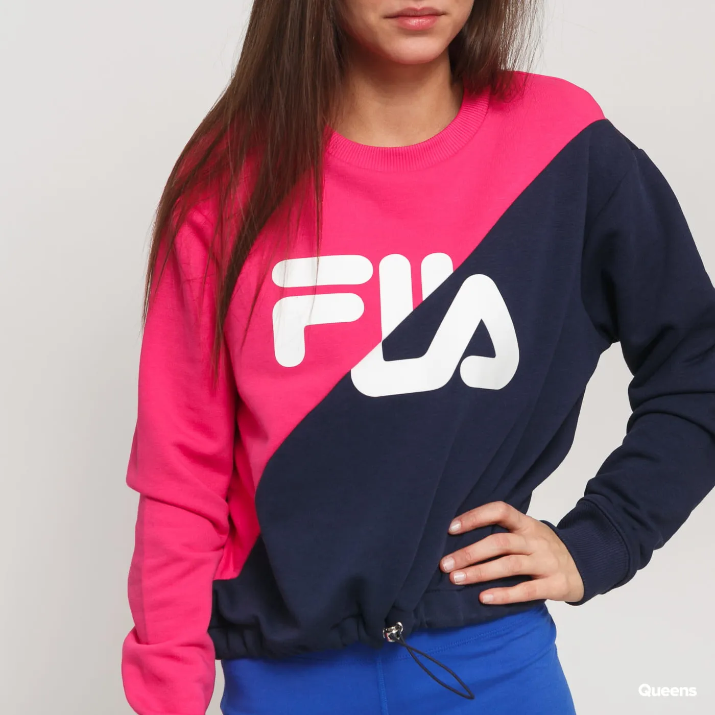 Sudadera FILA chica cuello redondo BANJI CROPPED CREW SWEAT Ref. 687491 Marino y fucsia