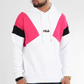 Sudadera FILA Hombre con capucha Sweatshirt Men Bade Hoody bright Ref. 687480 blanca rosa y negra