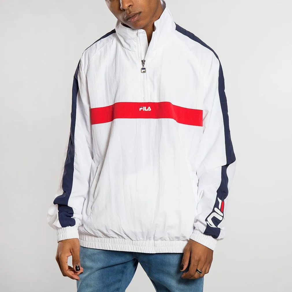 Sudadera FILA Hombre cuello Sweatshirt Jona woven halt zip jacket Ref. 687032 blanca marino y rojo