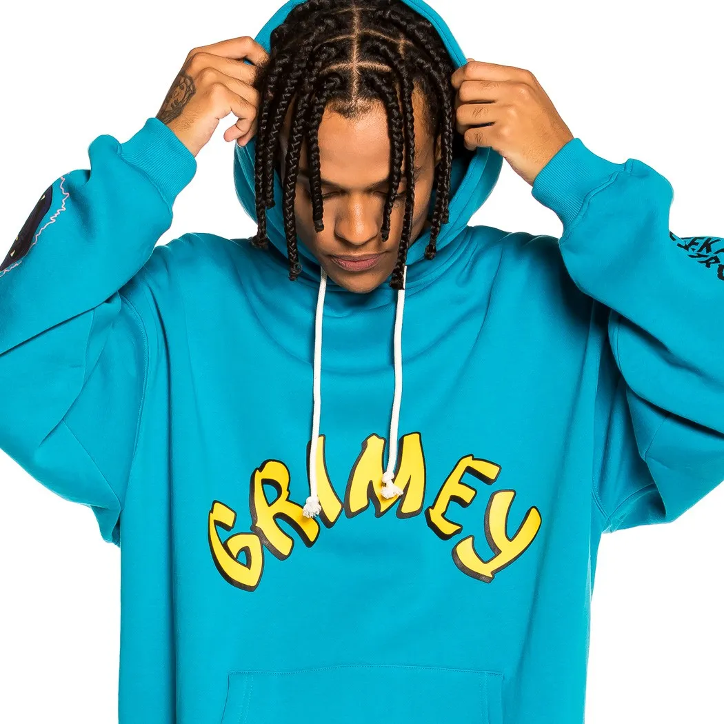 Sudadera GRIMEY con capucha Unisex Grimey  “Destroy All Fear” Hoodie – Blue | Fall 21 Ref. GCH504-BLU azul dib