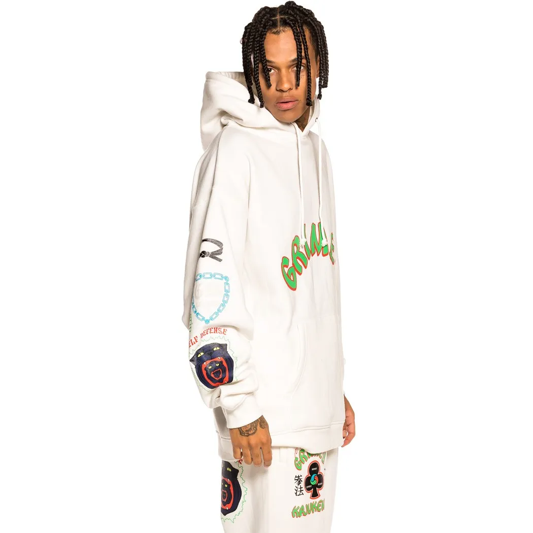 Sudadera GRIMEY con capucha Unisex Grimey “Destroy All Fear” Hoodie – White | Fall 21 Ref. GCH504-WTH blanca d