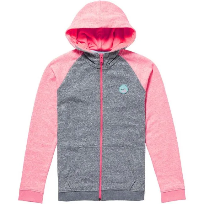 Sudadera O’Neill niña suave con capucha y cremallera Powderdays hoodie Ref. 8P6477 Gris y rosa