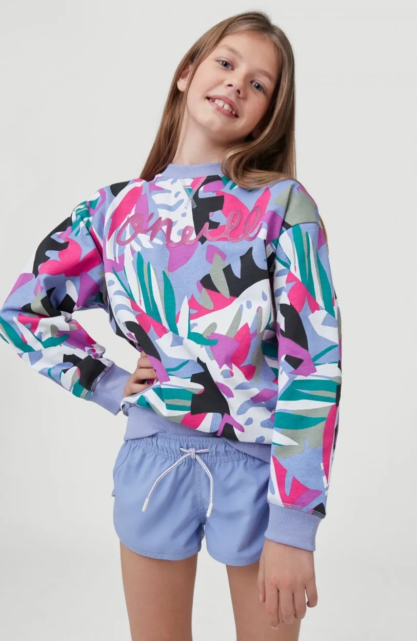 Sudadera O’Neill niña suave con cuello redondo O’NEILL PRINT CREW SWEATSHIRT Purple Ref. 1A6478 multicolor