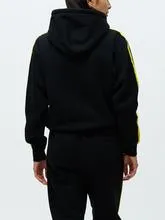 Sudadera OBEY con capucha para mujer Apex Hood Ref. 211610076 Negra con banda amarilla mangas