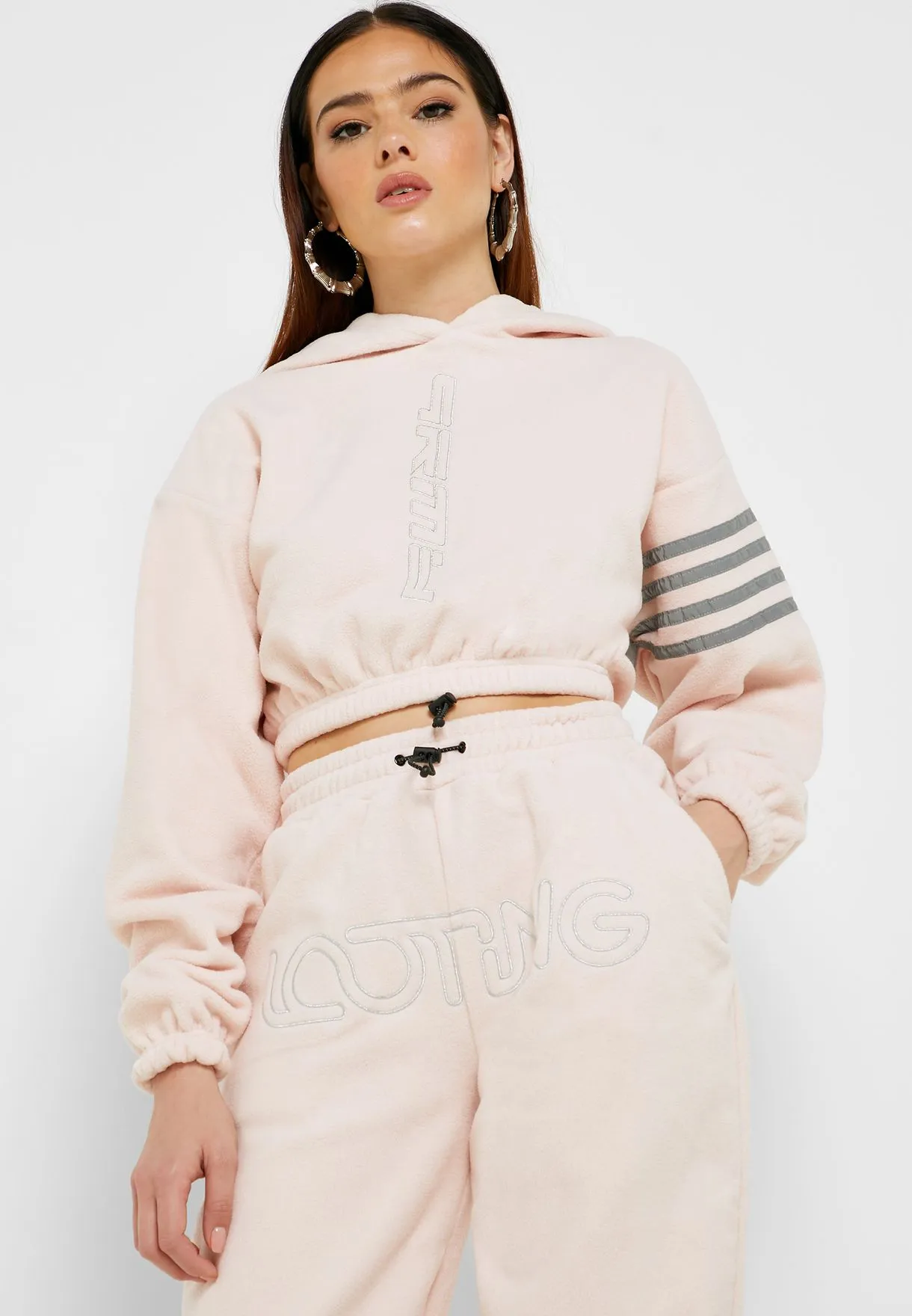 Sudadera polar top Chica Grimey Sighting in Vostok Polar Fleece Crop Hoodie FW19 Pink Ref. GGCPH333-PNK rosa palo