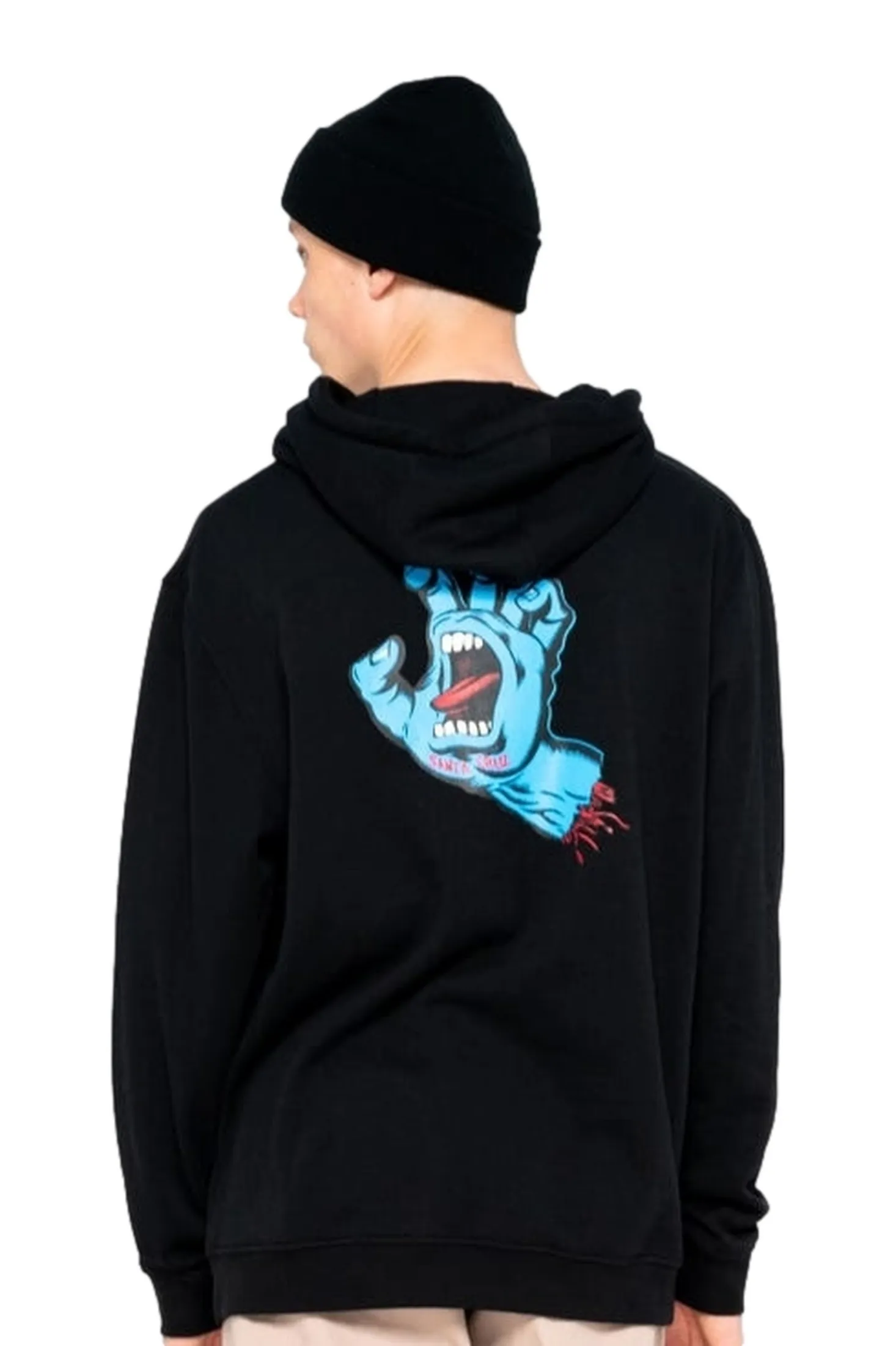 Sudadera Santa Cruz hombre suave con capucha SCREAMING HAND CHEST HOODIE ref SCA HDY 5320 negra