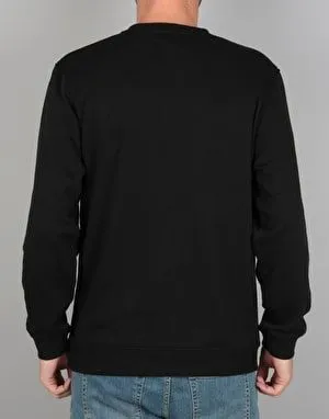 Sudadera Santa Cruz hombre suave cuello redondo casual básica CLASSIC DOT CREW Ref. SCA-CRW-9508 Negra log pecho