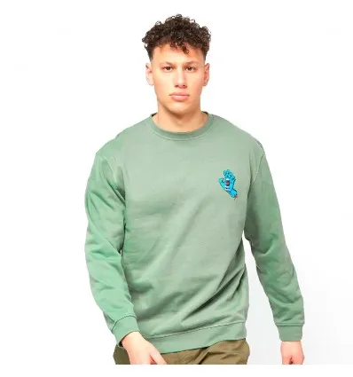 Sudadera Santa Cruz hombre suave SCREAMING HAND CHEST CREW vintage ref-SCA -CRW-0896-verde