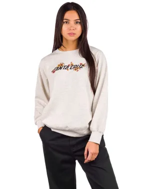 Sudadera SANTA CRUZ Mujer cuello redondo POPPY STRIP JERSEY(ATHLETIC HEATHER) Ref. SCA-WCR-0301 blanco flores