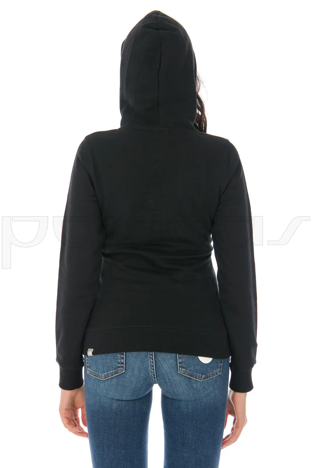 Sudadera THE NORTH FACE mujer con capucha DREW PEAK ref. T0A8MU6ZB Negra con logo bordado rosa palo