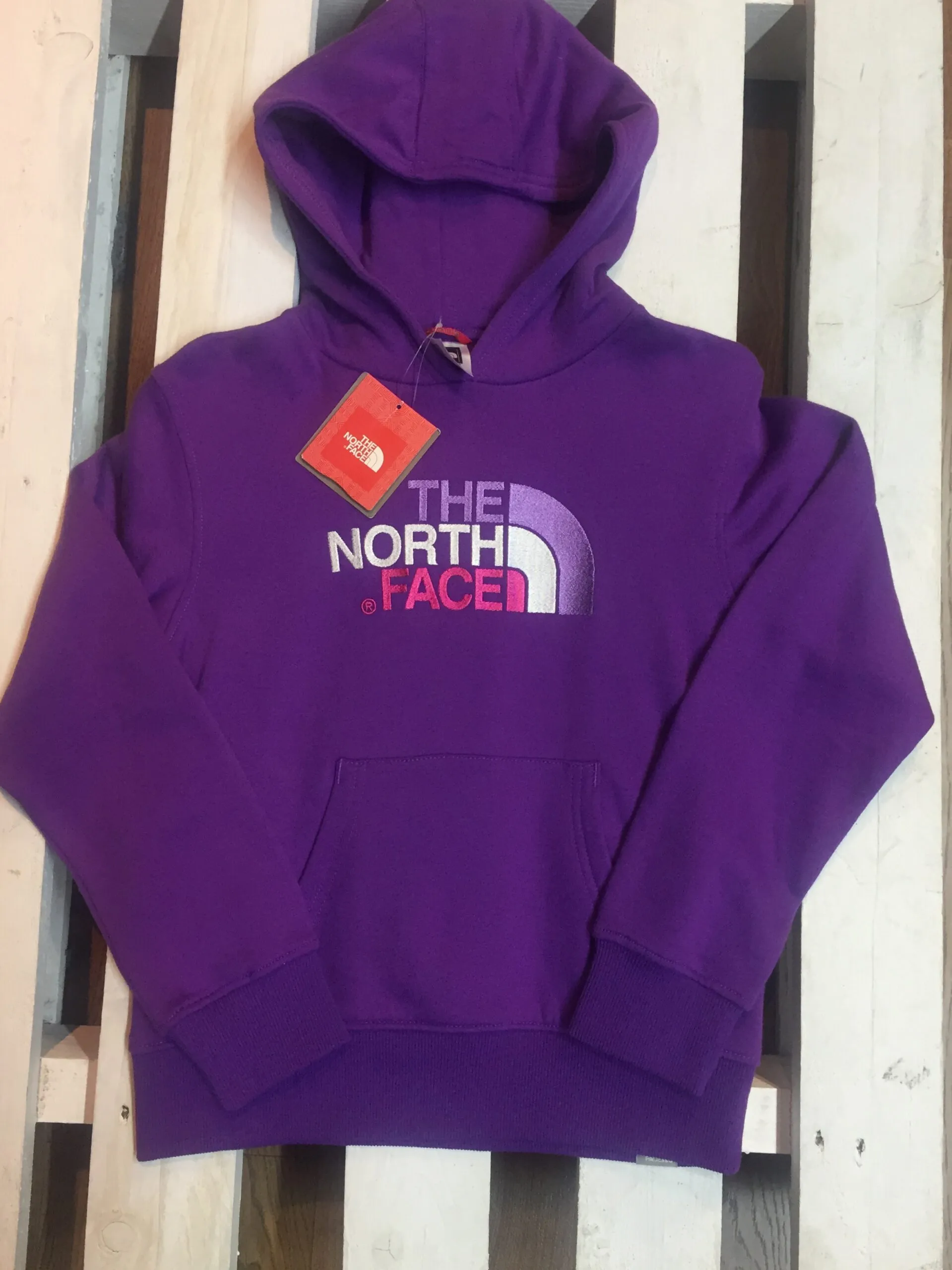 Sudadera THE NORTH FACE niña con capucha DREW PEAK ref. T0ASWQD1S Morada lila Logo bordado rosa gris lila