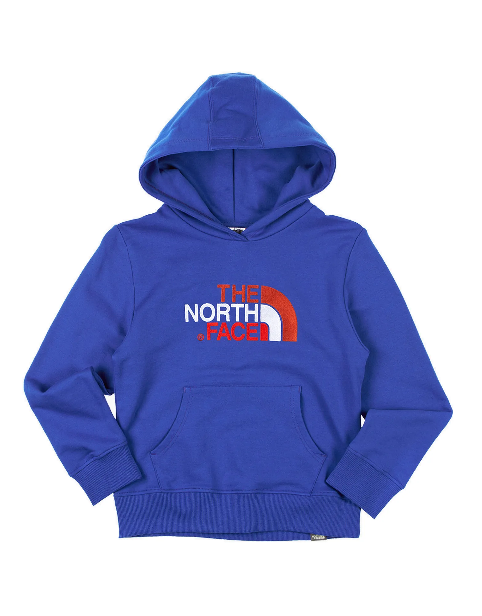 Sudadera THE NORTH FACE niño con capucha DREW PEAK ref. T0AVYGA4M Azul con logo bordado relieve naranja blanco y rojo