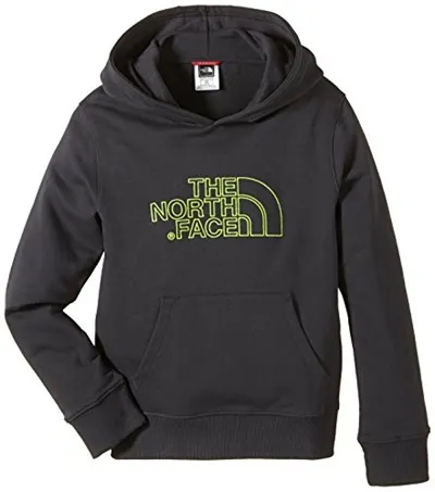 Sudadera THE NORTH FACE niño con capucha DREW PEAK ref. T0C1440C5 Gris con logo bordado relieve verde fluor