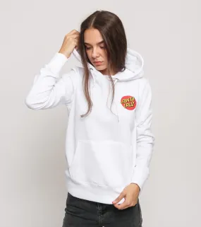 Sudadera Top SANTA CRUZ Mujer con capucha corta Classic Dot Hood Ref. SCA-WHD-0278 Básica Blanca logo pecho y espalda