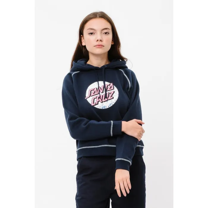 Sudadera Top SANTA CRUZ Mujer con capucha Speckled Dot Hood Ref. SCA-WHD-0441 Azul logo pecho