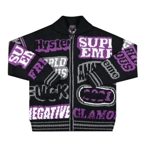 Supreme Hysteric Glamour Logos Zip Up Sweater