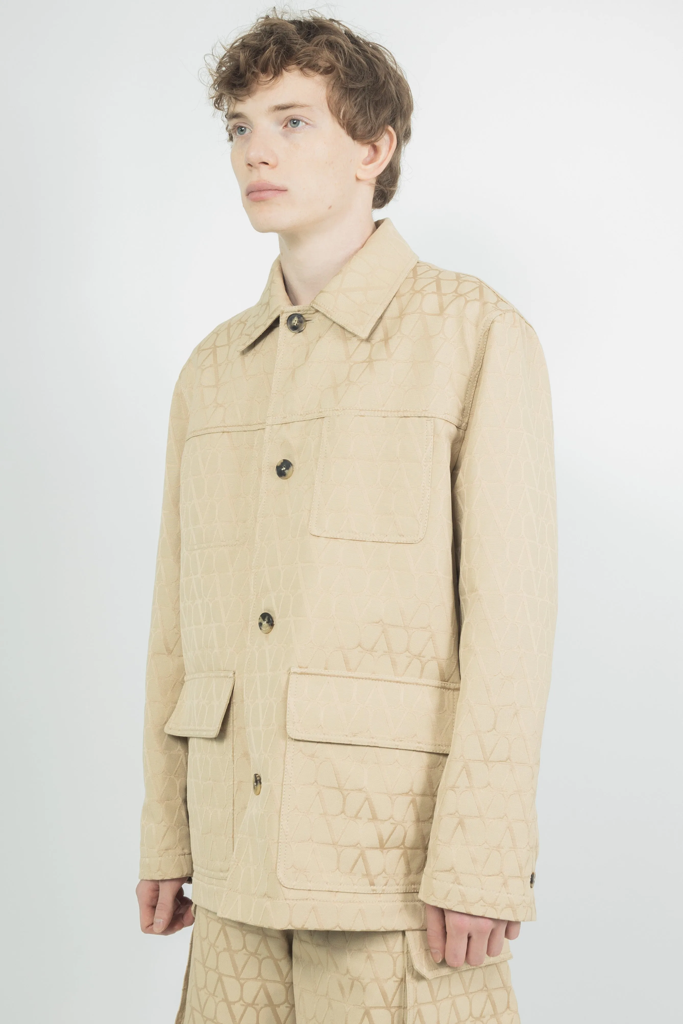 Valentino Garavani Toile Iconographe Cotton Jacket Beige