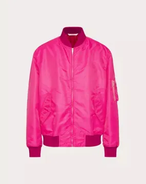 Valentino Nylon Bomber Jacket Pink